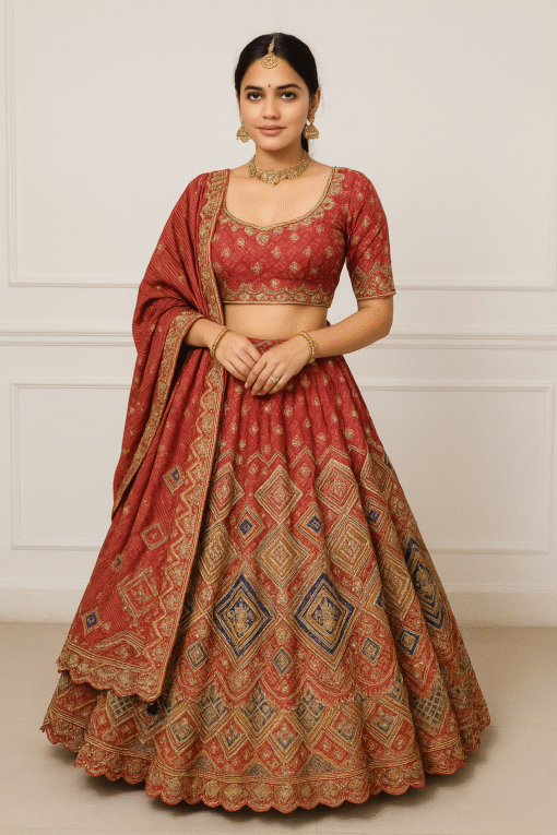 Red Lehnga (05) - Image 2